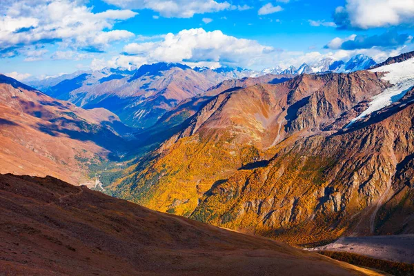 Montanhas Região Monte Elbrus Pico Montanha Mais Alto Rússia Europa — Fotografia de Stock