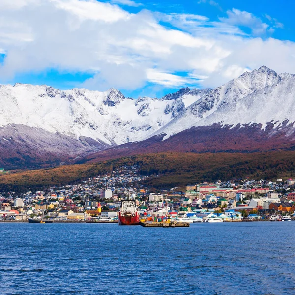 Ushuaia Hava Manzarası Ushuaia Arjantin Tierra Del Fuego Eyaletinin Başkentidir — Stok fotoğraf