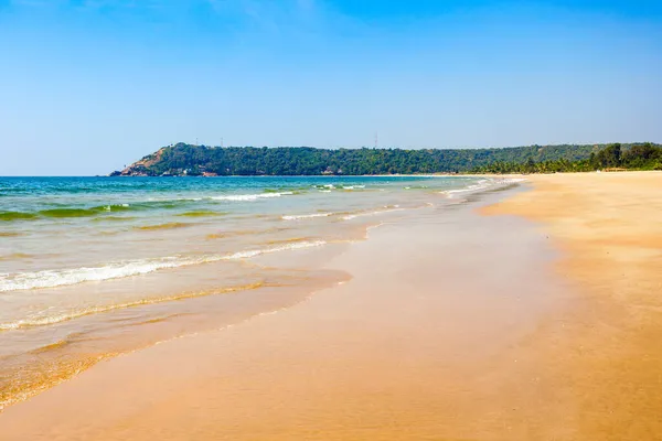 Schoonheid Eenzaam Strand Met Geel Zand Goa India — Stockfoto