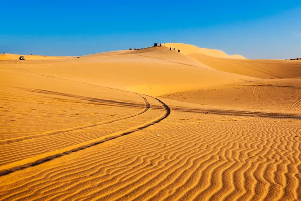 Písečné Duny Při Západu Slunce Poblíž Mui Nebo Phan Thiet — Stock fotografie