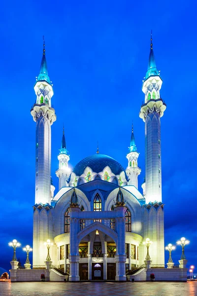 Mezquita Kul Sharif Por Noche Una Las Mezquitas Más Grandes — Foto de Stock