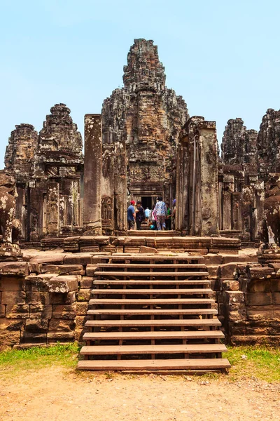 Bayon Egy Jól Ismert Khmer Templom Angkorban Kambodzsában — Stock Fotó