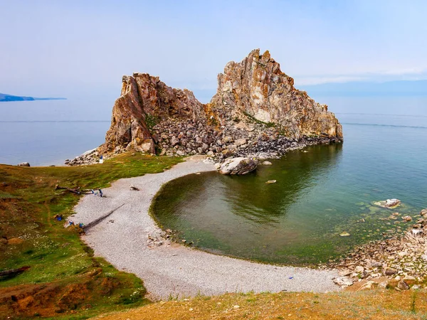 Shamanka Shamans Rock Στη Λίμνη Baikal Κοντά Στο Khuzhir Στο — Φωτογραφία Αρχείου