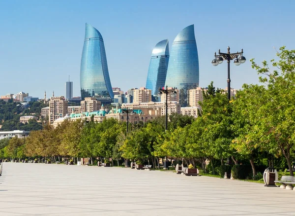 Baku Bulvár Nábřeží Kaspického Moře Baku Hlavním Městem Největším Městem — Stock fotografie