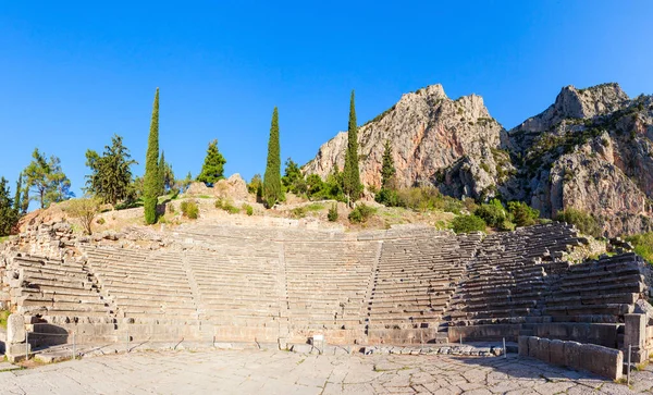 Antiguo Teatro Delphi Delfos Era Importante Santuario Religioso Griego Antiguo — Foto de Stock