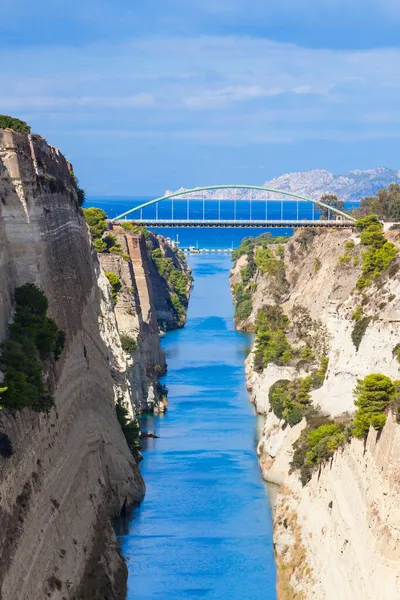 Corinth Canal Canal Connects Gulf Corinth Saronic Gulf Aegean Sea — Stock Photo, Image