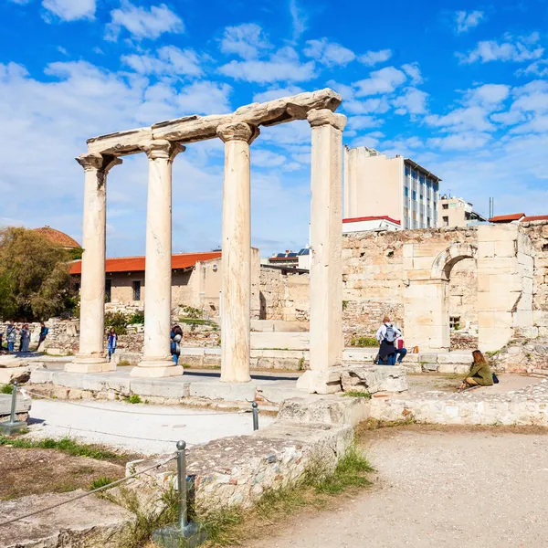 Hadrian Kütüphanesi Yunanistan Daki Atina Akropolünün Kuzey Tarafında Roma Mparatoru — Stok fotoğraf