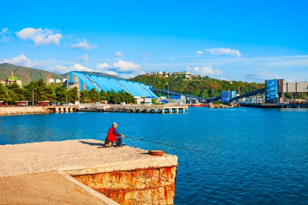 Tuapse Russland Oktober 2020 Fischer Angeln Der Böschung Zentrum Des — Stockfoto