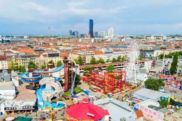 Viena Austria Mayo 2017 Wurstelprater Wurstel Prater Vista Panorámica Aérea — Foto de Stock