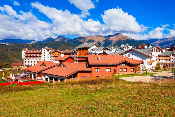 Sochi Rússia Outubro 2020 Edifícios Rosa Plateau Rose Plateau Roza — Fotografia de Stock