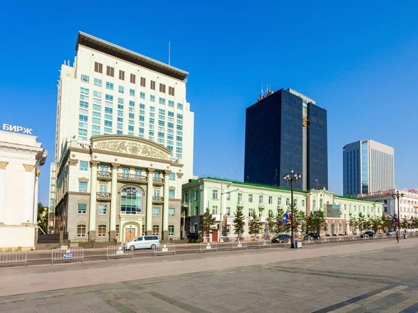 Ulaanbaatar Mongolia July 2016 Chinggis Square Secara Resmi Grand Chinggis — Stok Foto