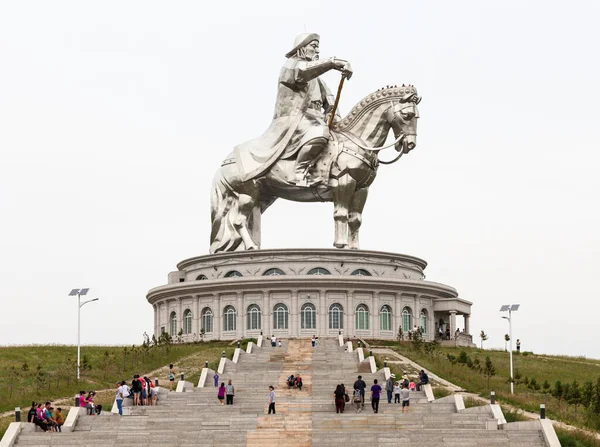 Ulaanbaatar Mongolia July 2016 Patung Equestrian Genghis Khan Adalah Sebuah — Stok Foto