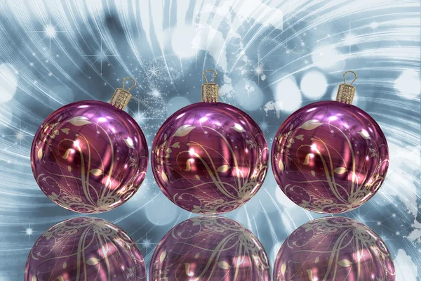 Kerstballen kaart illustratie — Stockfoto