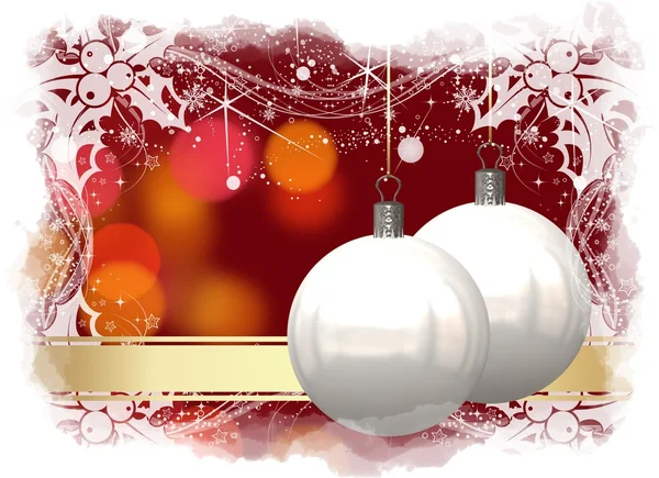 Belle illustration de carte de boules de Noël — Photo