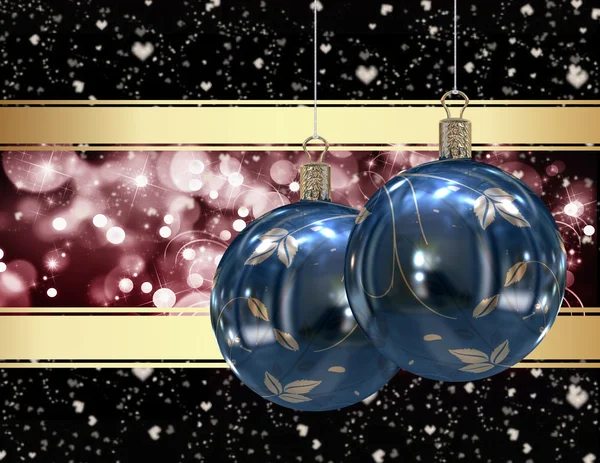 Krásné vánoční koule karta obrázek — Stock fotografie