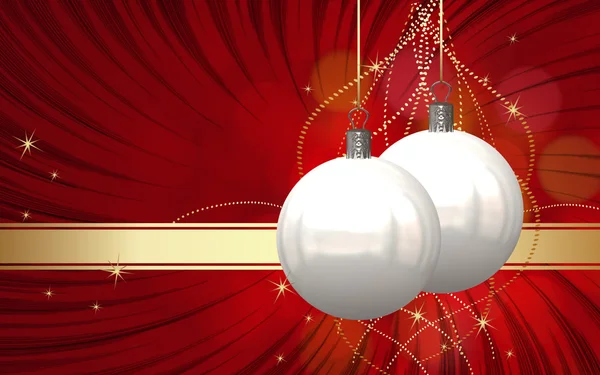 Hermosas bolas de Navidad tarjeta ilustración — Foto de Stock