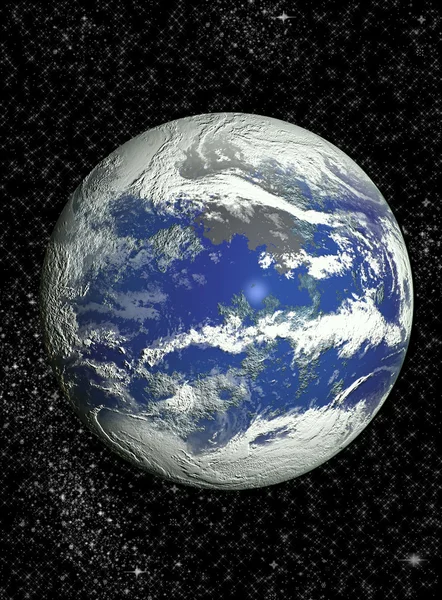 領域の背景の惑星と星の図 — ストック写真