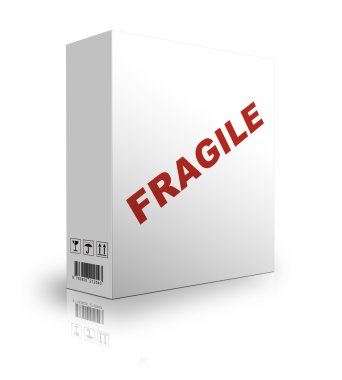 Beyaz arkaplanda kutu