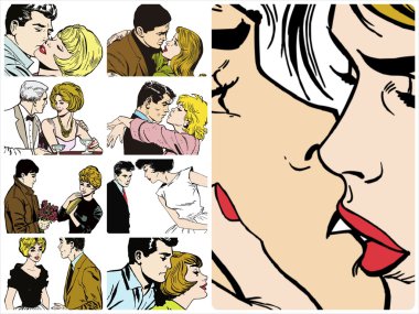 aşık çiftler gösteren çizim