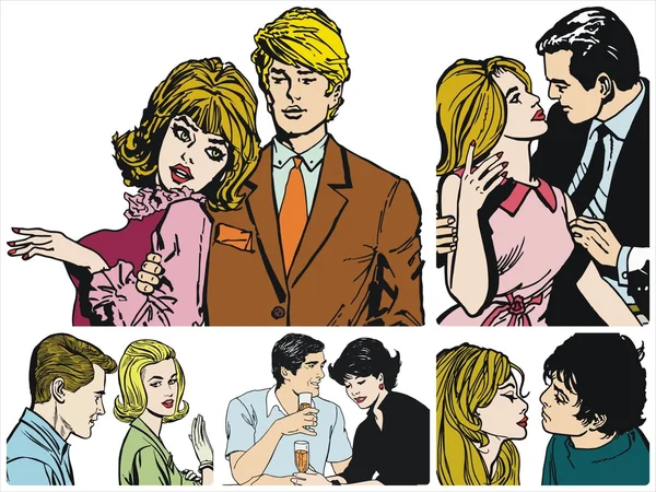 Illustration showing couples in love — Stock Photo, Image