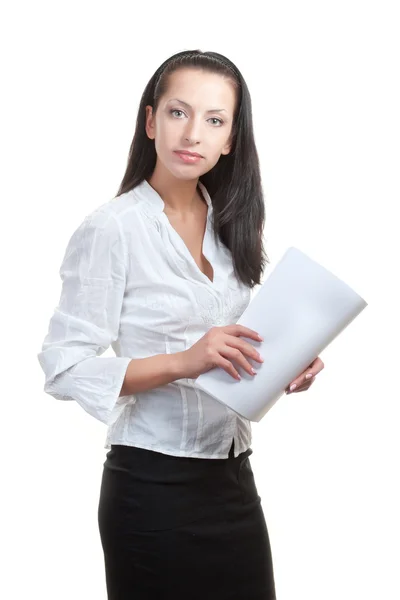 Černovlasá mladá žena - zaměstnance úřadu — Stock fotografie