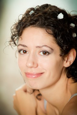 güzel bir kadın model portre kadar yakın