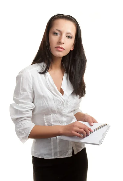 The dark-haired young woman - the employee of office — Stock Photo, Image