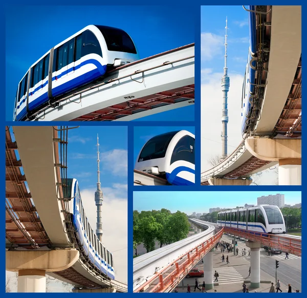 Collage monorail in Moscow — Stock Photo, Image