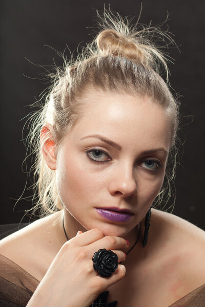 Close up portrait of a beautiful female.