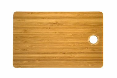 Kahverengi kesme tahtası beyaz arkaplanda izole edildi