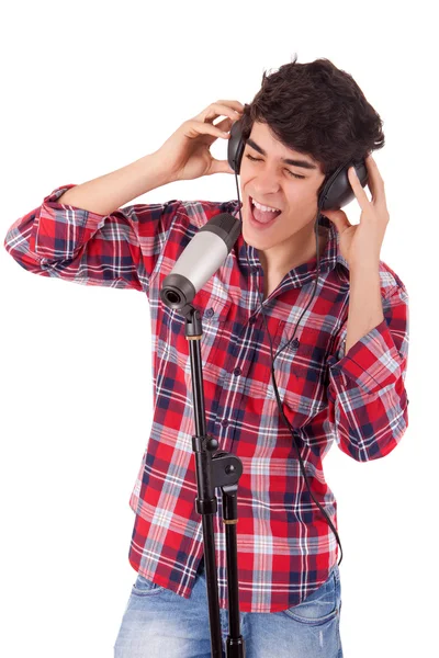 Hermosa cantante — Foto de Stock