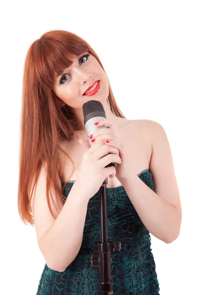 Beautiful singer — Stock Photo, Image