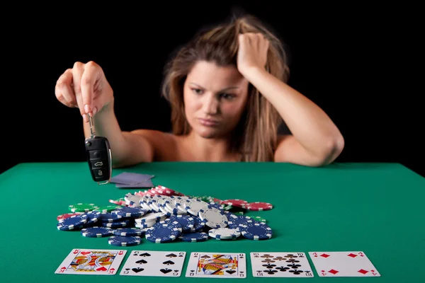 Mulher jogando cutucar — Fotografia de Stock