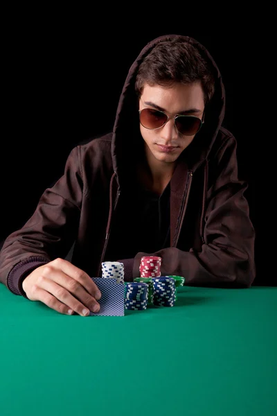 Man is plaing poker — Stock Photo, Image