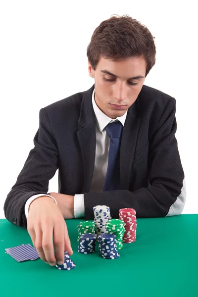 Man playing poker — Stock Photo, Image