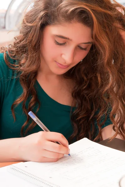 Menina está estudando — Fotografia de Stock