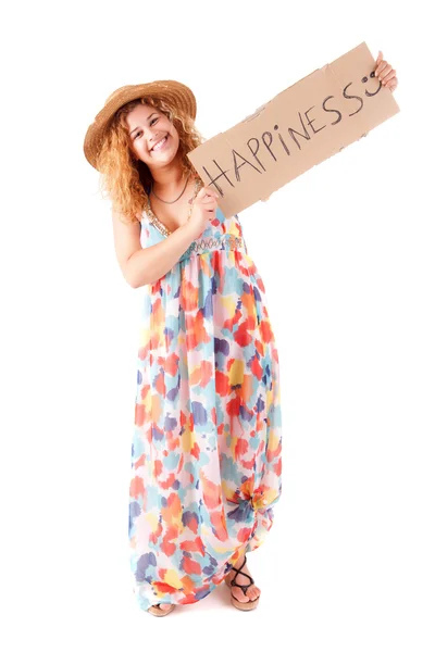 Frau im Besitz einer Karte — Stockfoto