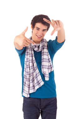 Genç casual adam poz