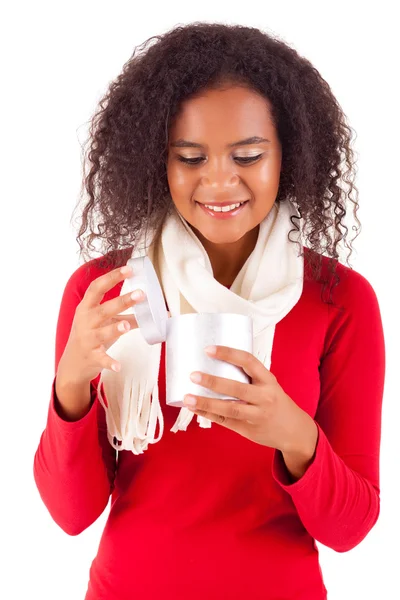 Woman and gift — Stock Photo, Image