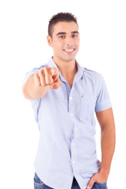 yakışıklı bir genç adam ileriye dönük stüdyo çekim