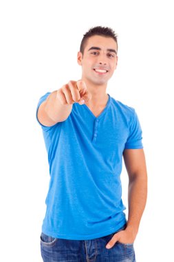 yakışıklı bir genç adam ileriye dönük stüdyo çekim