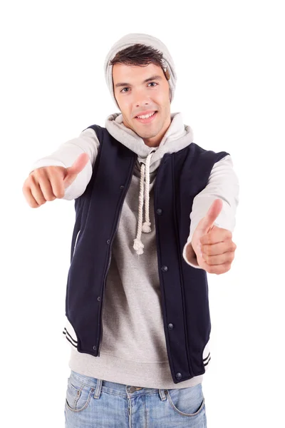 Studio picture of a happy young boy dressed for winter — Stock Photo, Image