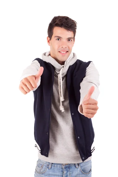 Imagen del estudio de un joven feliz vestido para el invierno —  Fotos de Stock