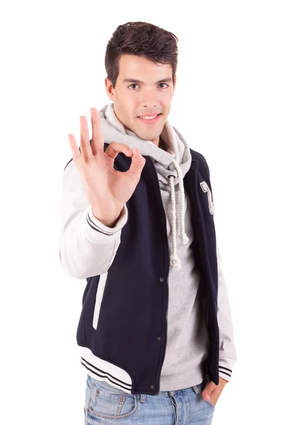 Studio picture of a happy young boy dressed for winter — Stock Photo, Image