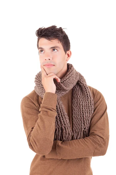 Imagen del estudio de un joven feliz vestido para el invierno —  Fotos de Stock