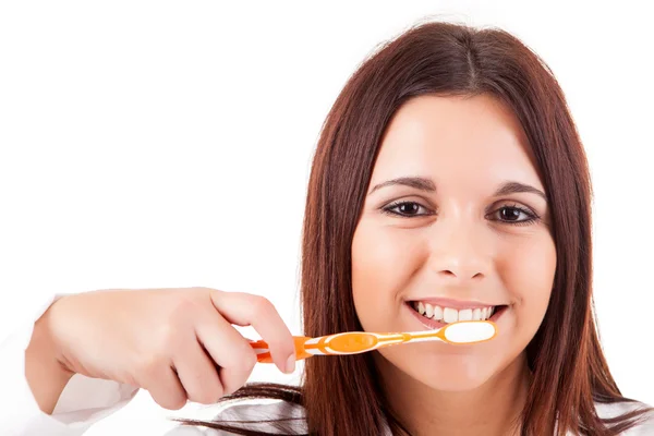 Femme avec de grandes dents — Photo