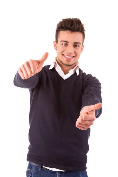 Junge Studentin äußert sich positiv — Stockfoto