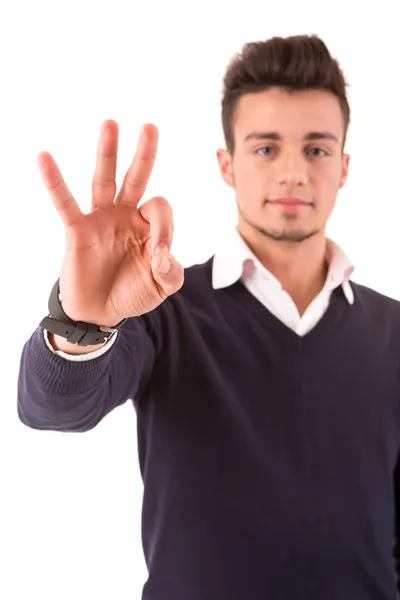 Giovane studente che esprime positività — Foto Stock