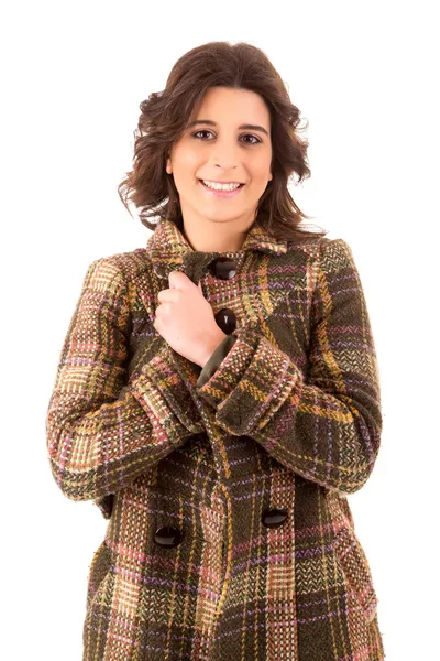 Young student woman posing over white background — Stock Photo, Image