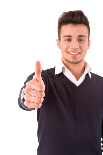 Young student expressing positivity Stock Image